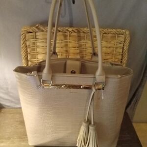 Anne Klein beige tote bag